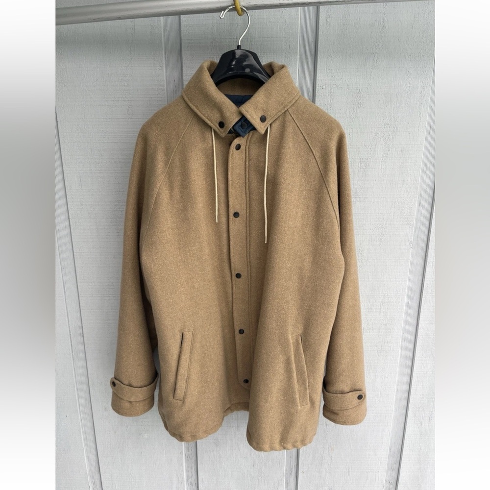 Pendleton Virgin Wool Hooded Jacket Coat 3M Thinsulate Zip Snap Made USA Large
